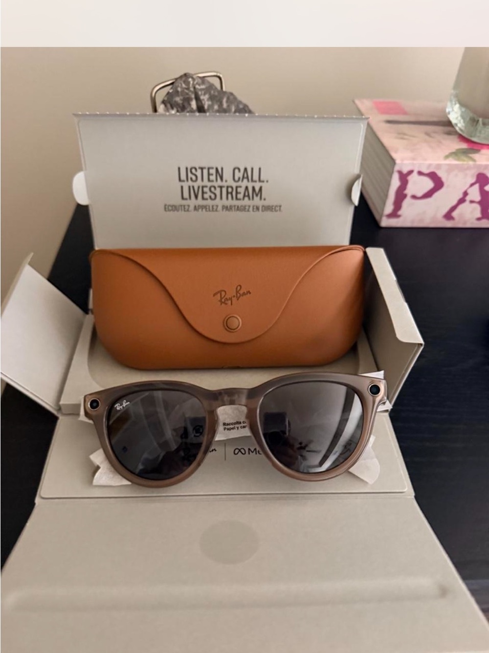 Brand New - Ray-Ban Meta Gen1, unisex Taupe Sunglasses